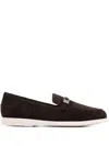 Le Silla Yacht Crystal-buckle Loafers In Black