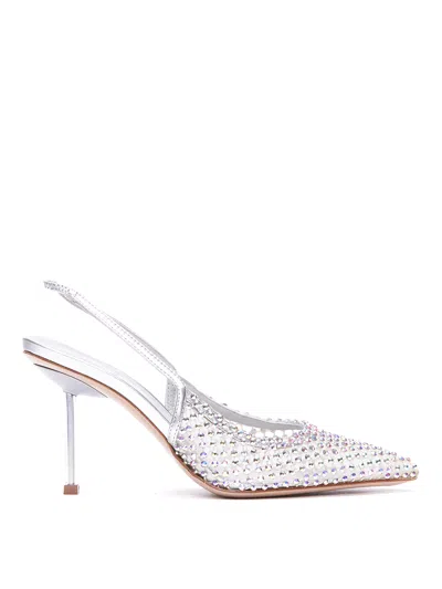 Le Silla Gilda 100mm Crystal-embellished Pumps In Blanco