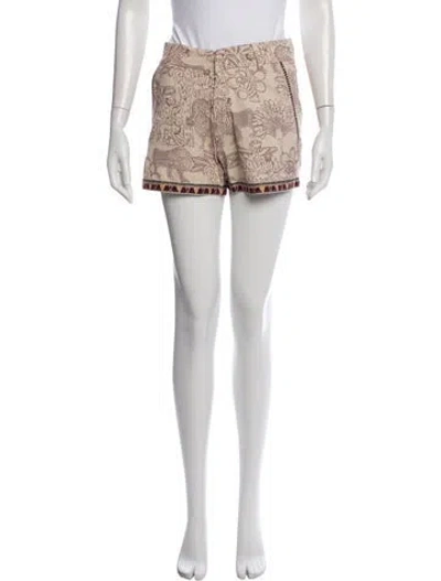 Pre-owned Le Sirenuse Positano Animal Print Mini Shorts In Neutral