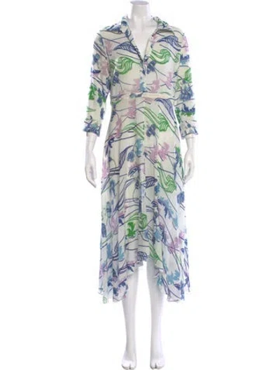 Pre-owned Le Sirenuse Positano Floral Print Midi Length Dress In Multi