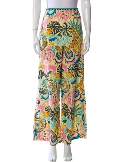 Pre-owned Le Sirenuse Positano Floral Print Wide Leg Pants In Multi