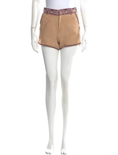Pre-owned Le Sirenuse Positano Linen Mini Shorts In Brown