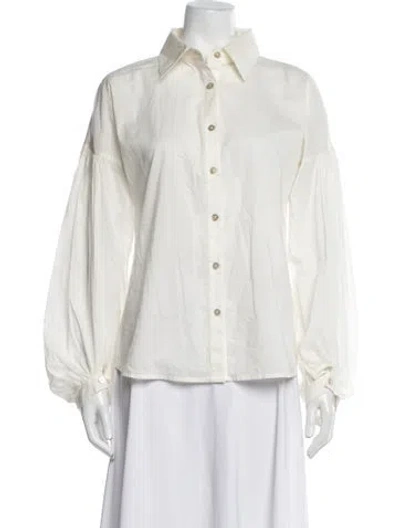 Pre-owned Le Sirenuse Positano Long Sleeve Blouse In Neutrals