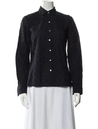 Pre-owned Le Sirenuse Positano Long Sleeve Button-up Top In Blue
