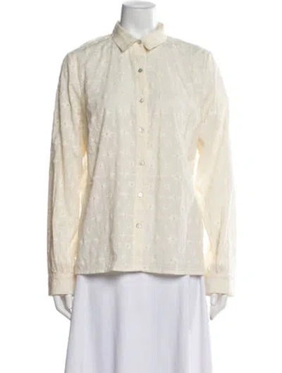 Pre-owned Le Sirenuse Positano Patterned Long Sleeve Blouse W/ Tags In Neutrals