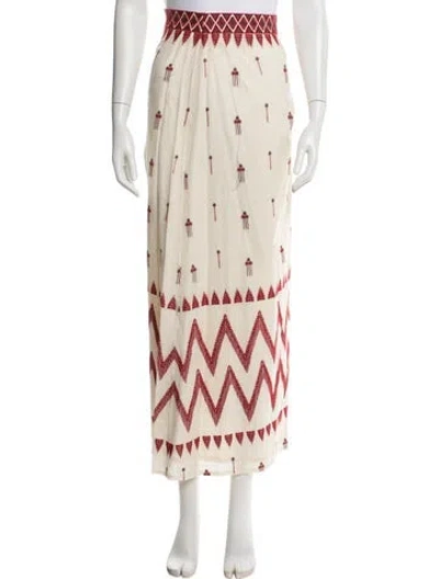 Pre-owned Le Sirenuse Positano Printed Long Skirt In Neutral