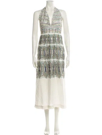 Pre-owned Le Sirenuse Positano Printed Midi Length Dress In Neutral