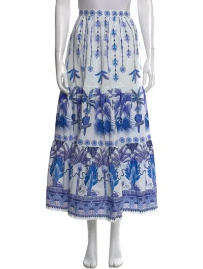 Pre-owned Le Sirenuse Positano Printed Midi Length Skirt In Multi