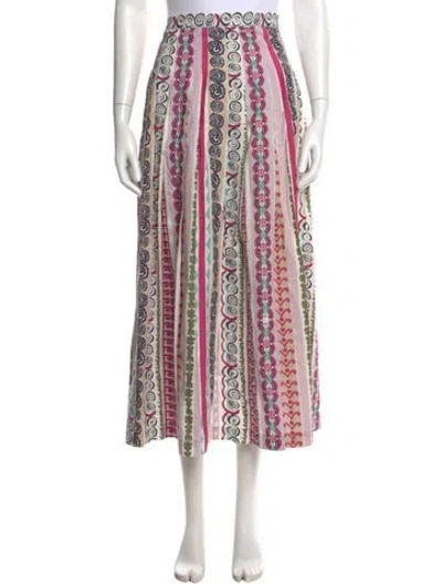 Pre-owned Le Sirenuse Positano Printed Midi Length Skirt In Pink
