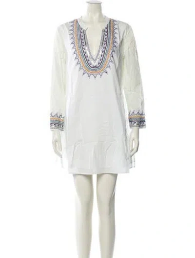 Pre-owned Le Sirenuse Positano Printed Mini Dress In White