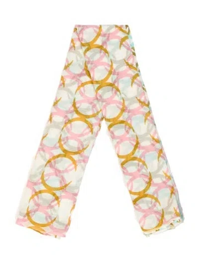 Pre-owned Le Sirenuse Positano Printed Scarf In Neutral