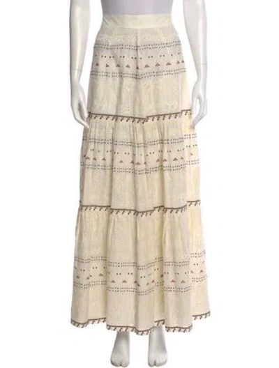 Pre-owned Le Sirenuse Positano Striped Long Skirt In Neutral