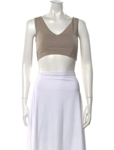 Pre-owned Le Sirenuse Positano V-neck Sleeveless Sports Bra In Pink