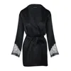 Le Soie Noir Women's Black Brigid Silk Robe In Black