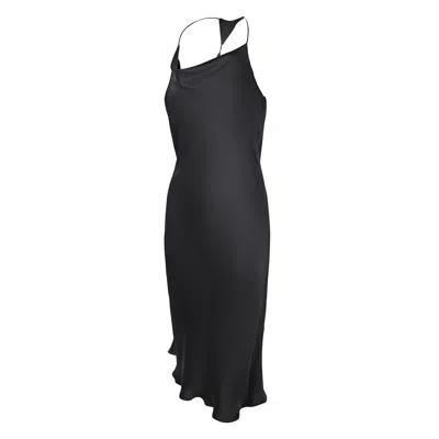 Le Soie Noir Women's Grey Celia Slip Dress In Black