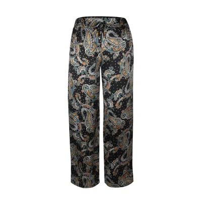 Le Soie Noir Women's Taylor Paisley Silk Pants In Black
