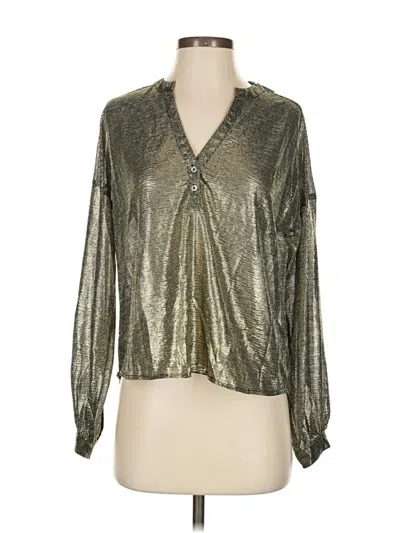 Le Soir Long Sleeve Blouse In Gold