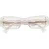 Le Specs 54mm Numero Cuatro Rectangular Sunglasses In White