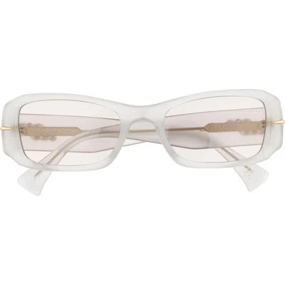 Le Specs 54mm Numero Cuatro Rectangular Sunglasses In White
