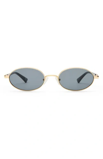 Le Specs 55mm Icicle Oval Sunglasses In Gray