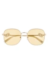 Le Specs 57mm Metamorphosis Square Sunglasses In Gold