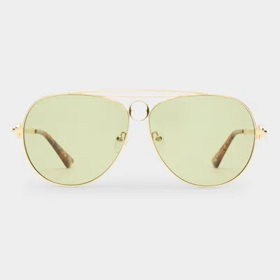 Le Specs Abracadabra In Bright Gold Moss Tint