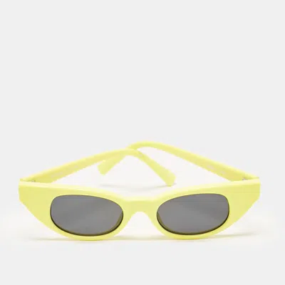 Le Specs Adam Selman X  Yellow/black The Breaker Oval Sunglasses In Green
