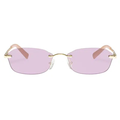 Le Specs Adolfo Bright Gold/purple Sunglasses In Pink