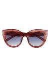 Le Specs Air Heart 51mm Gradient Cat Eye Sunglasses In Brown