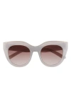 Le Specs Air Heart 51mm Gradient Cat Eye Sunglasses In White