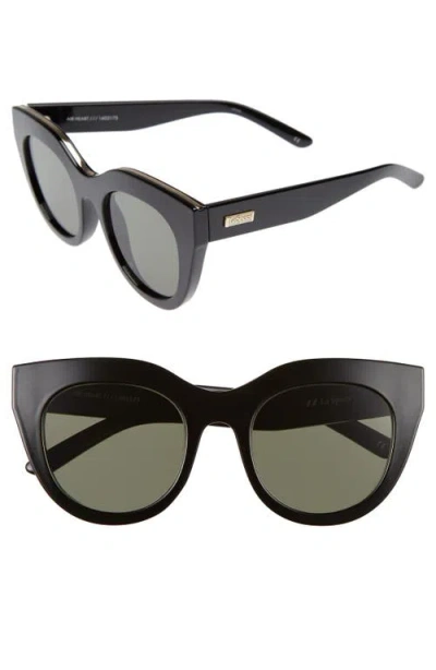 Le Specs Air Heart 51mm Sunglasses In Black/gold