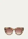 Le Specs Airy Canary Ii Acetate Cat-eye Sunglasses In Cookie Tort