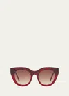 Le Specs Airy Canary Ii Red Acetate Cat-eye Sunglasses In Cherry Leopard Sp