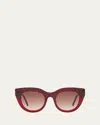 Le Specs Airy Canary Ii Red Acetate Cat-eye Sunglasses In Cherry Leopard Splice