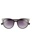 Le Specs Armada 54mm Cat Eye Sunglasses In Black/smoke Gradient
