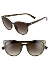 Le Specs Armada 54mm Cat Eye Sunglasses In Tortoise/khaki Gradient