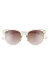 Le Specs Armada 54mm Cat Eye Sunglasses In Transparent Yuzu/brown