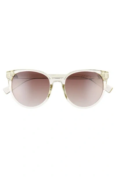 Le Specs Armada 54mm Cat Eye Sunglasses In Transparent Yuzu/brown