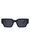 Le Specs Atlantis 50mm Polarized Rectangular Sunglasses In Matte Black