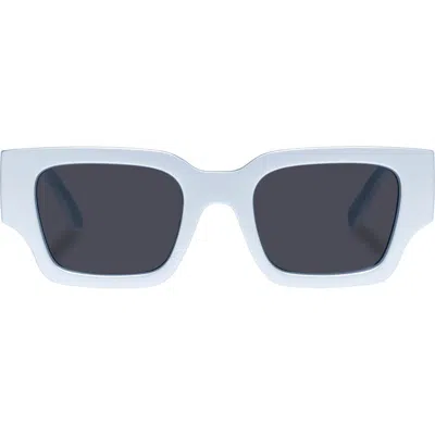 Le Specs Atlantis 50mm Rectangular Sunglasses In Matte Silver