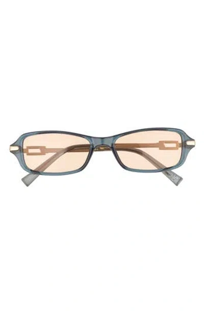Le Specs Bamboozler Limited Edition Rectangular Sunglasses, 53mm In Blue