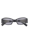 Le Specs Barrier 56mm Oval Sunglasses In Black