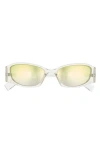 Le Specs Barrier 56mm Oval Sunglasses In White