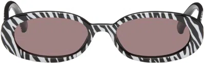 Le Specs Black & White Outta Love Sunglasses In Lsp2452337