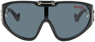 Le Specs Black Ian Charms Edition Nepo Baby Sunglasses In Blue