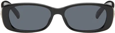 Le Specs Womens Mat Blk Coal Smoke Mono Unreal! Rectangular-frame Acetate Sunglasses