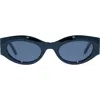 Le Specs Body Bumpin' Ii 50mm Oval Sunglasses In Black