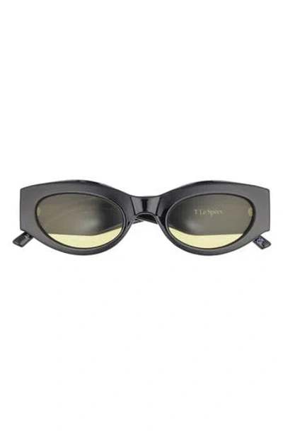Le Specs Body Bumpin Ii 50mm Oval Sunglasses In Black