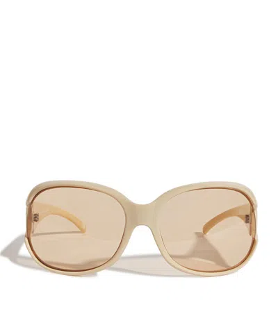 Le Specs Bolshy Sunglasses In Ivory