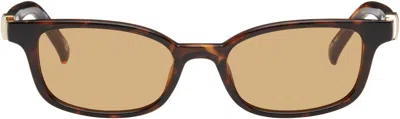 Le Specs Brown Confidential Sunglasses In Dark Tort
